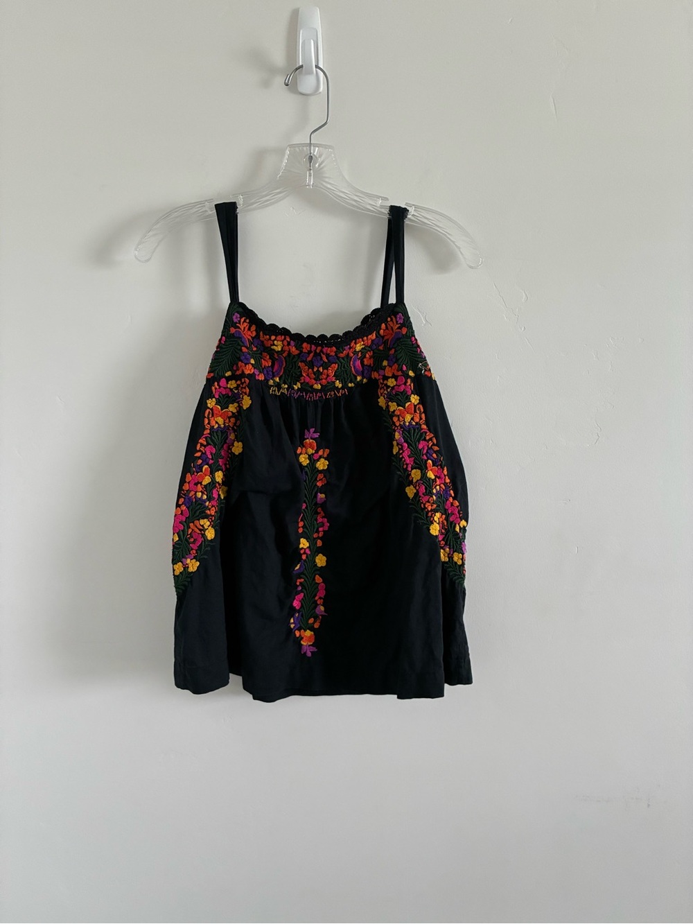 Lucky Brand Black Floral Embroidered Camisole